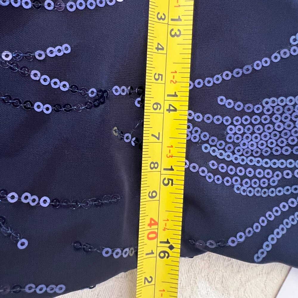 NWT ALEX EVENINGS Navy Blue Sequined A-ine Midi Petite Dress & Jacket - Size 12P - Picture 14 of 14